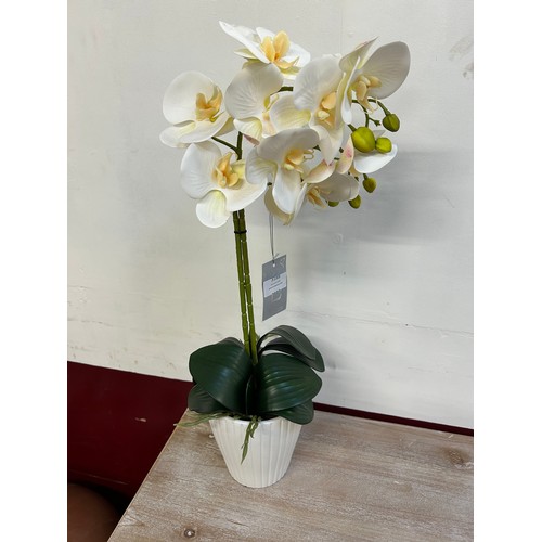 3188 - A tall two stemmed artificial Orchid, H 55cms (54864110)   #