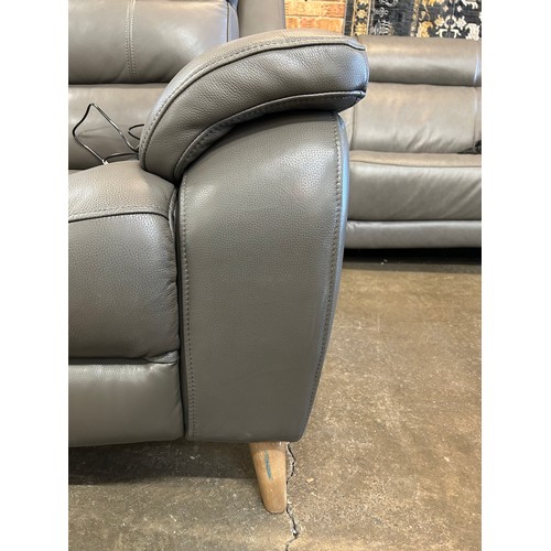 3219 - Ava Leather Power Recliner Storm Grey Arm Chair, Original RRP £549.99 + VAT (4221-13) *This lot is s... 