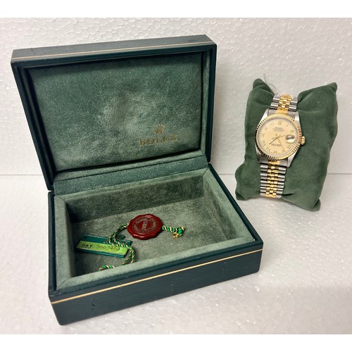 7197 - A Rolex Oyster Perpetual Date-Just wristwatch, cream dial, Roman numerals, ref: 16233/585410, case d... 