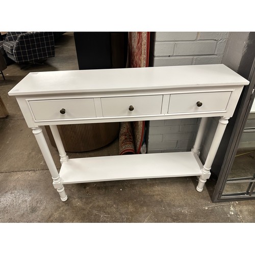 3281 - A white three drawer console table