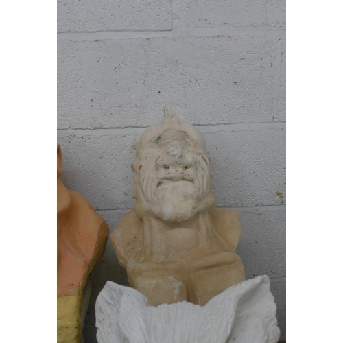 5406 - 12 busts featuring miscellaneous characters including cyclops, a gargoyle, a wolf, a mutant etc.