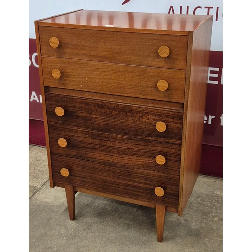 22 - A teak and afromosia chest of drawers