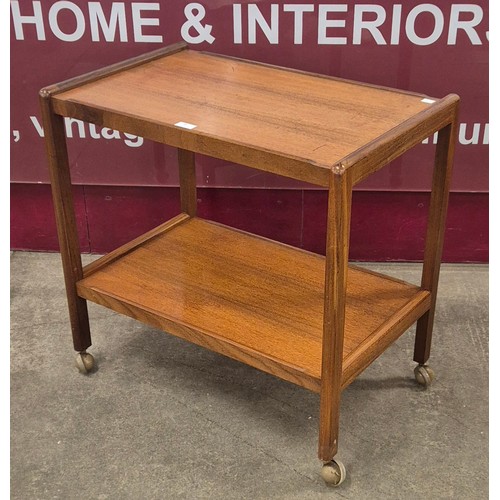 30 - A teak two tier cocktail trolley