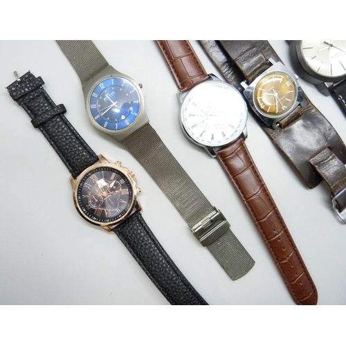 7160 - A collection of wristwatches including Skagen and Timex