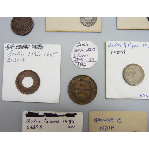 7175 - A collection of 19th Century and early 20th Century Indian coins