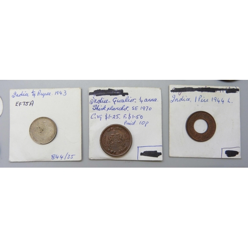 7175 - A collection of 19th Century and early 20th Century Indian coins