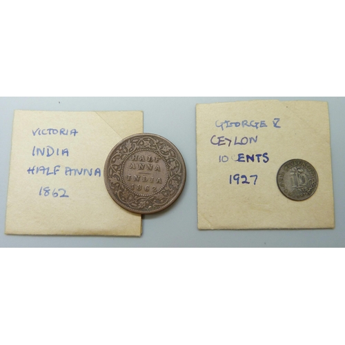 7175 - A collection of 19th Century and early 20th Century Indian coins