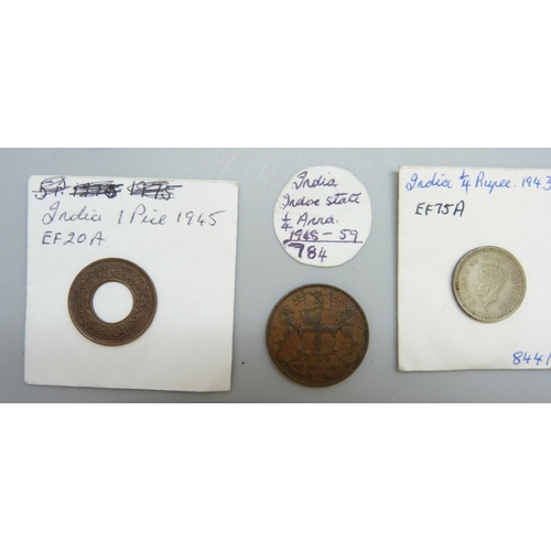 7175 - A collection of 19th Century and early 20th Century Indian coins