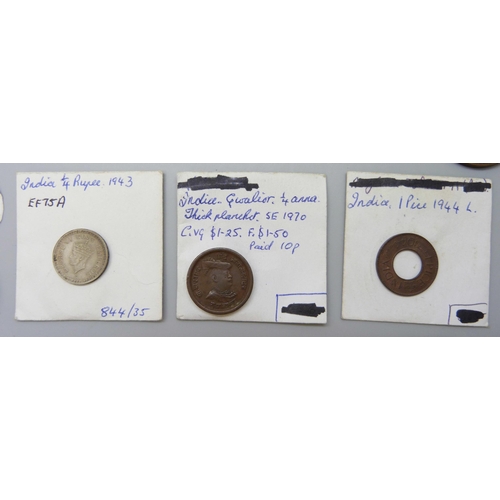 7175 - A collection of 19th Century and early 20th Century Indian coins