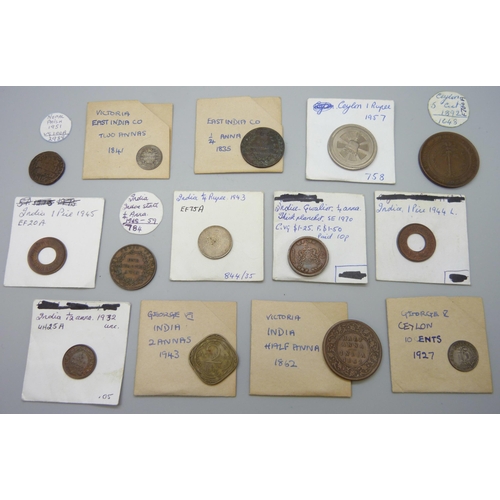 7175 - A collection of 19th Century and early 20th Century Indian coins