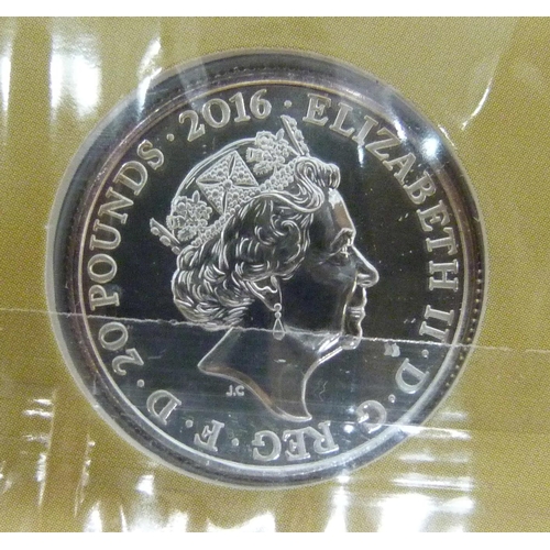 7184 - A collection of three fine silver £20 commemorative coins including The 90th Birthday of Her Majesty... 