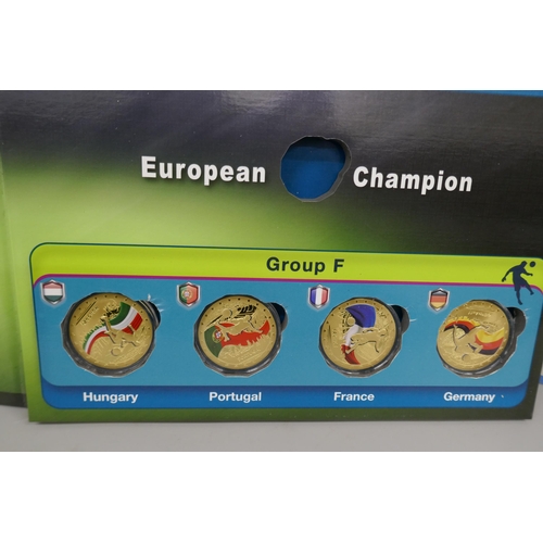 7203 - Football 2020 European Championship Participants coins in presentation folder, lacking one coin