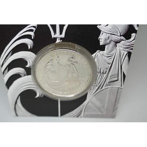 7208 - The Royal Mint Britannia £2 silver coin, 1oz fine silver, 2008