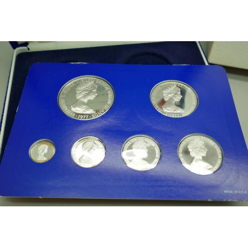 7209 - British Virgin Islands - Royal Silver Jubilee proof set, Dec 6 1976, Six silver proof coins minted a... 