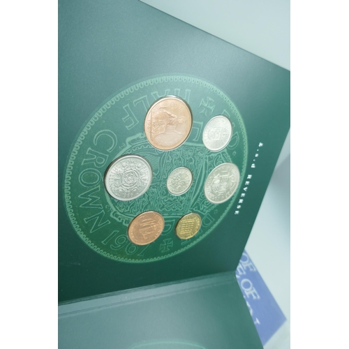 7217 - A collection of Royal Mint proof sets and uncirculated coin packs with change checker crowns/50p