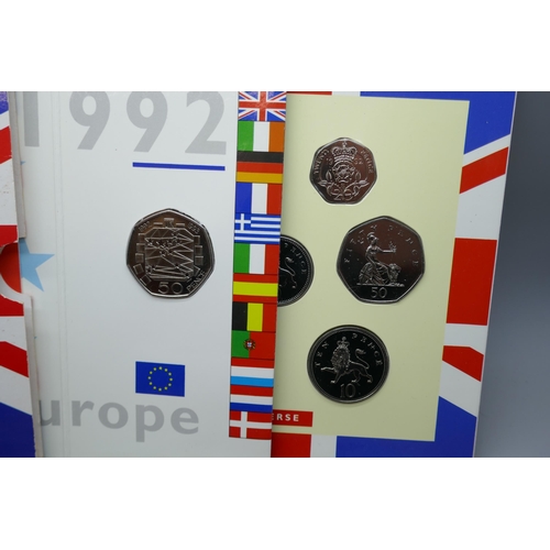 7221 - Two sets of coins including 1993 UK Brilliant Uncirculated coin collection and 1992 UK Brilliant Unc... 