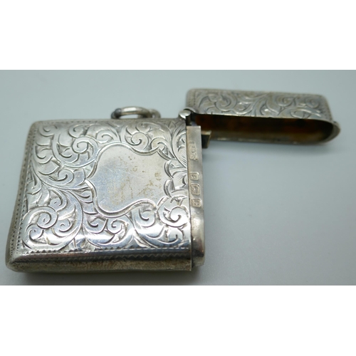 7229 - A silver vesta case, Birmingham 1904, 21g