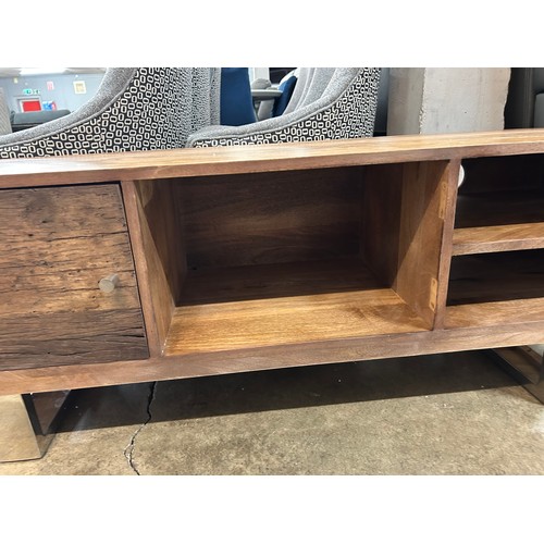 3032 - A Chennai hardwood TV unit *This lot is subject to VAT