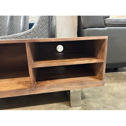 3032 - A Chennai hardwood TV unit *This lot is subject to VAT