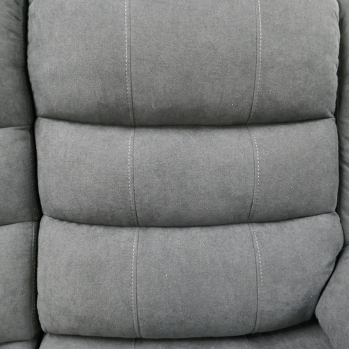 3079 - A serrento dark grey fabric 3 seater and 2 seater manual reclining sofas