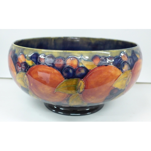 2005 - A large Moorcroft open pomegranate fruit bowl, impressed mark 274, painted signature, 29cm diameter,... 