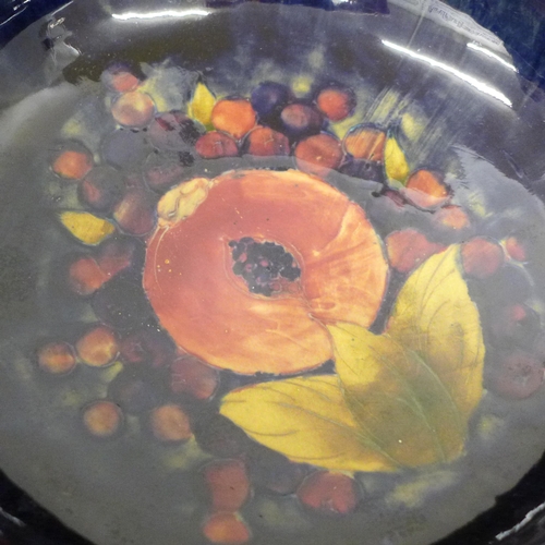 2005 - A large Moorcroft open pomegranate fruit bowl, impressed mark 274, painted signature, 29cm diameter,... 