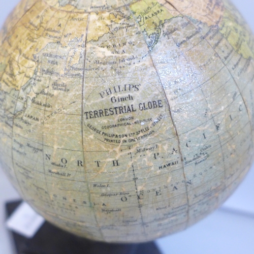 2012 - A 1930s globe on metal mount and Bakelite stand, stand 10cm