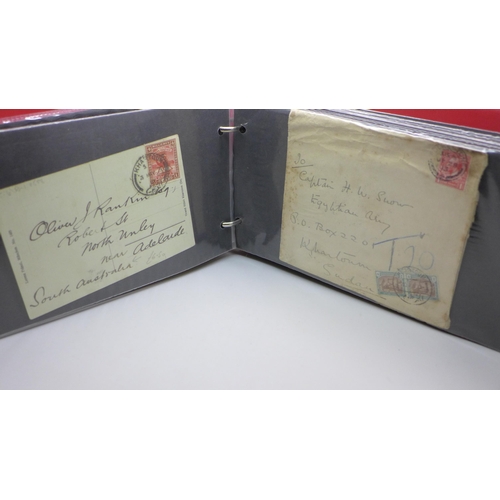 2025 - Stamps; Sudan postal history in an album, 50 items