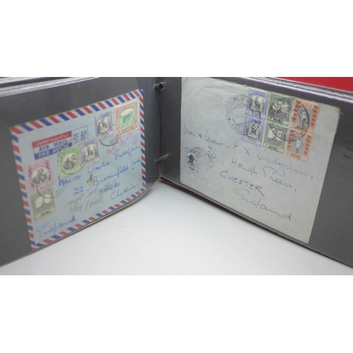 2025 - Stamps; Sudan postal history in an album, 50 items