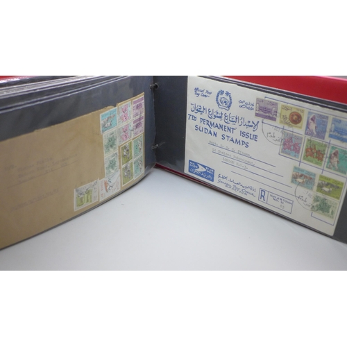 2025 - Stamps; Sudan postal history in an album, 50 items