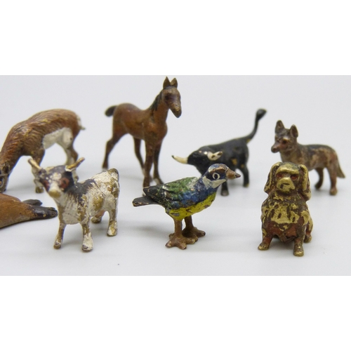 2031 - A collection of Viennese cold painted miniature animal figures, twelve in total