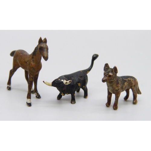 2031 - A collection of Viennese cold painted miniature animal figures, twelve in total