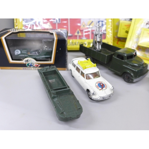 2046 - Model vehicles, etc., Dinky Toys signs set, Corgi lorry, Lledo El Alamein commemorative set, Lone St... 