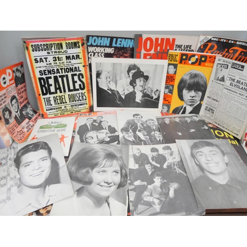 2091 - The Beatles; large collection of ephemera, magazines 1960s to ‘90s, newspapers with related articles... 