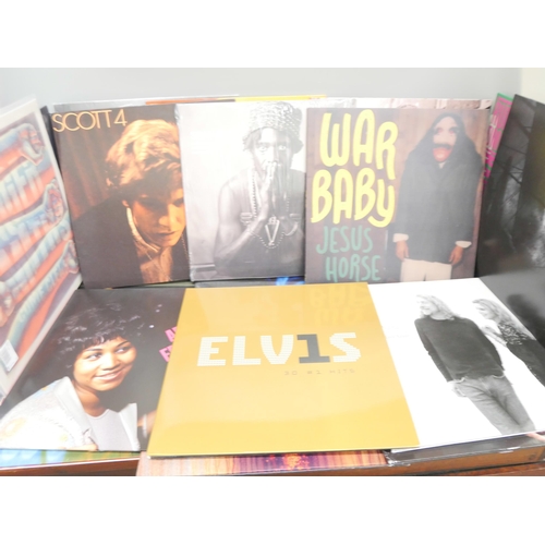 2094 - Twenty-seven rock and pop LP records, modern and re-issues, Elvis, Neil Young, Robert Plant, Sade, J... 