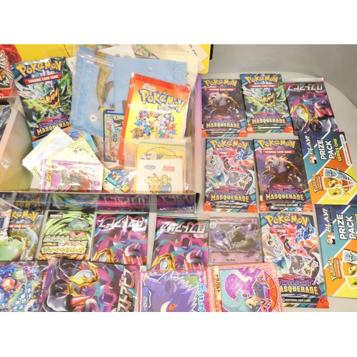 2095 - A collection of Pokémon cards, stickers, Japanese childrens Pokémon, 'shinys', Merlin Pokemon Tattoo... 