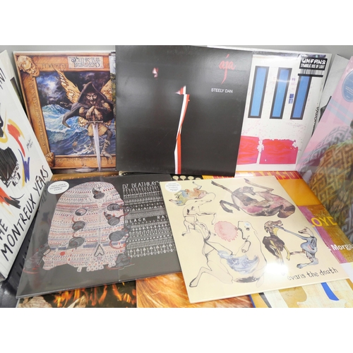 2105 - Twenty-seven rock LP records, modern and re-issues, Pink Floyd, David Bowie, Bob Marley, Noel Gallag... 