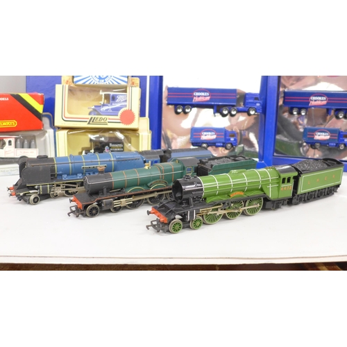 2115 - An assortment of Hornby model locomotives and other vehicles. To include Hornby 00 gauge scale model... 