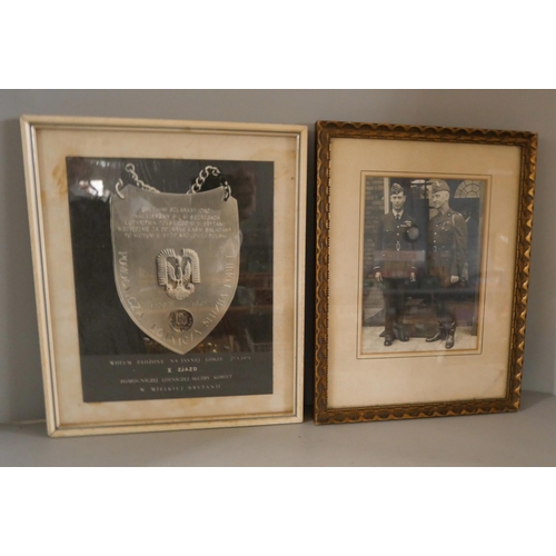 2123 - Six Polish war/regiment framed pictures and certificates