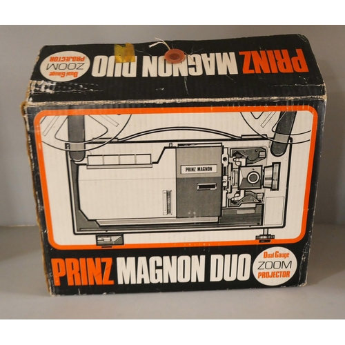 2128 - A Prinz Magnon Duo dual gauge projector includes the 1966 World Cup Final official 8mm film