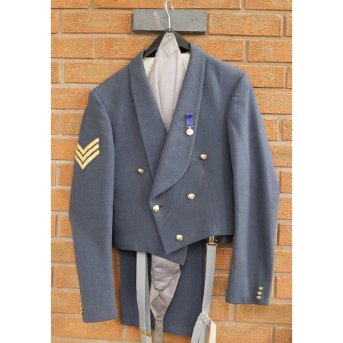 2132 - A pair of RAF Uniforms with medal, one by J. Compton Sons & Webb Ltd size 182/104/88, and the other ... 