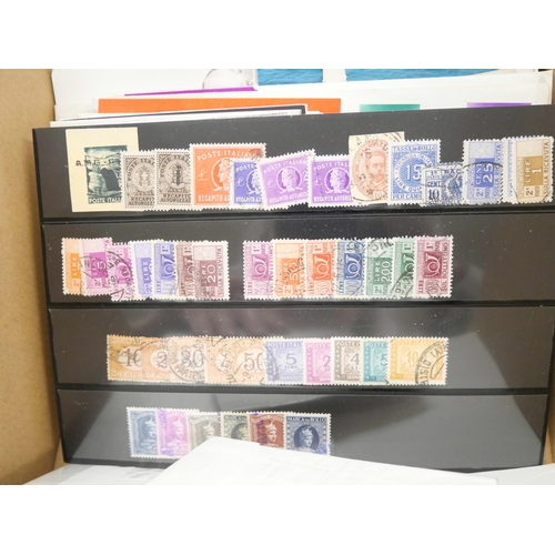 2139 - A boxed collection of stamps; to include three albums, first day covers and loose. From 1960s onward... 