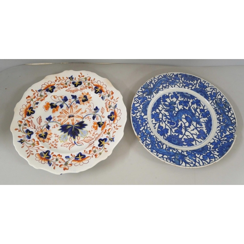 2144 - A collection of Chinese and English pottery includes two John and WM Ridgway plate C1820, a Wedgwood... 