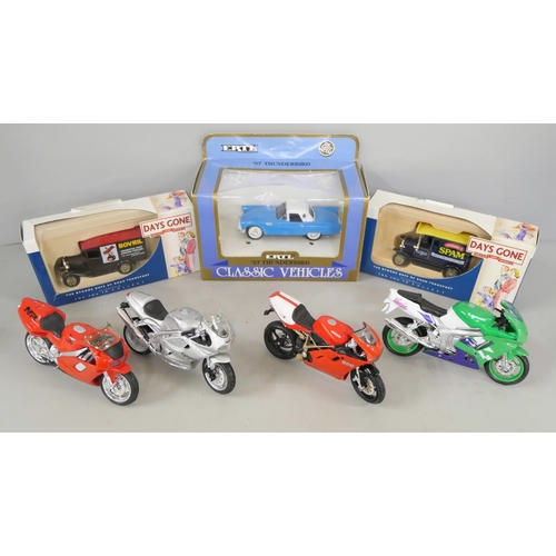 2147 - A box of Die-Cast model vehicles, including Lledo Days Gone, Corgi, Shell, ERTL Classic Vehicles, et... 