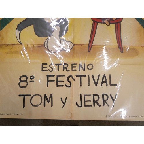 2157 - An original 1966 Tom and Jerry Festival Film poster, Barcelona.