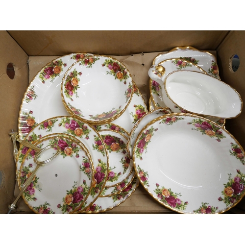 2161 - A suite of bone china Royal Albert Old Country Roses tea and dinnerware, comprising of tea and coffe... 