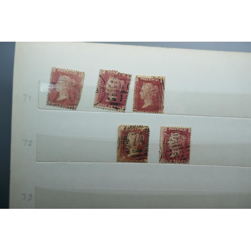 2173 - Stamps; an album containing duplicated stock of Great Britain penny plates