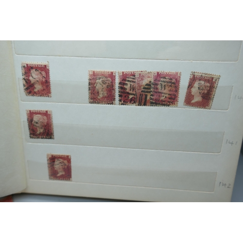 2173 - Stamps; an album containing duplicated stock of Great Britain penny plates