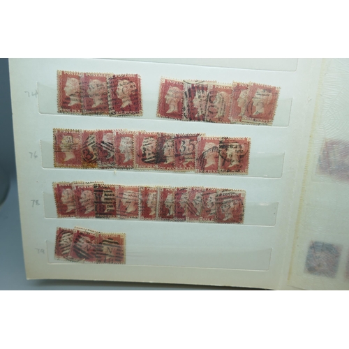 2173 - Stamps; an album containing duplicated stock of Great Britain penny plates