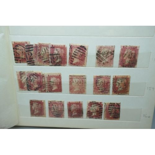 2173 - Stamps; an album containing duplicated stock of Great Britain penny plates